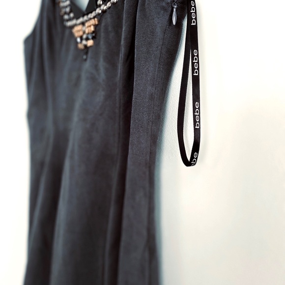 BEBE Dark Sued textured Dress / Long top S/Medium - Picture 3 of 7